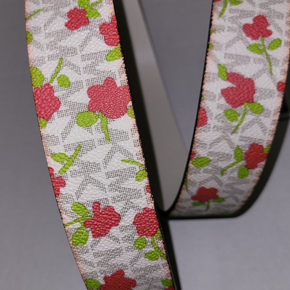 Michael Kors Accessories - Michael Kors Twist Reversible Floral Logo Belt Vanilla Multi XLarge